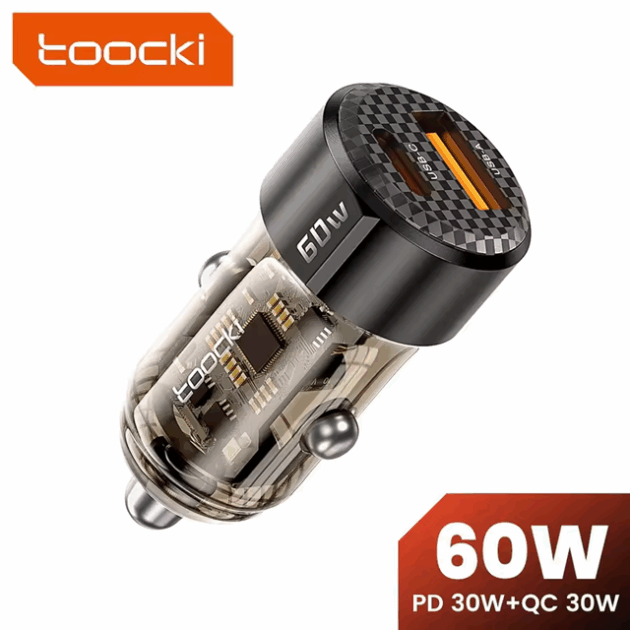 TOOCKI ORIGINAL AUTO CHARGEUR 60 WAT USB ET TYPE C
