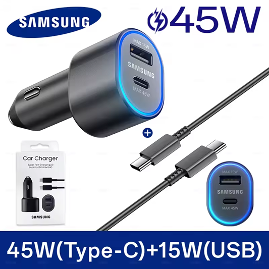 CHARGEUR AUTO SAMSUNG 60WAT AVEC CABLE